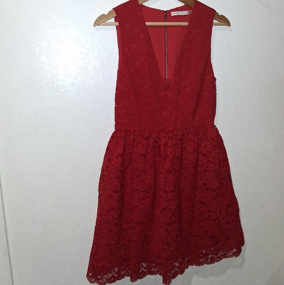 ALICE + OLIVIA Kappa Red Lace Mini Dress - Picture 6 of 10